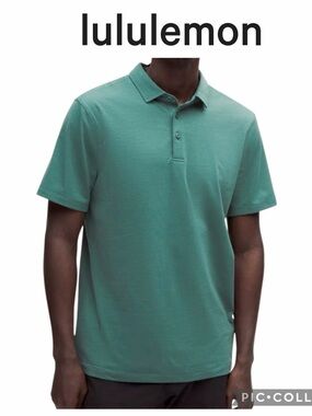 Lululemon Men Evolution Short Sleeve Polo Shirt light green size large